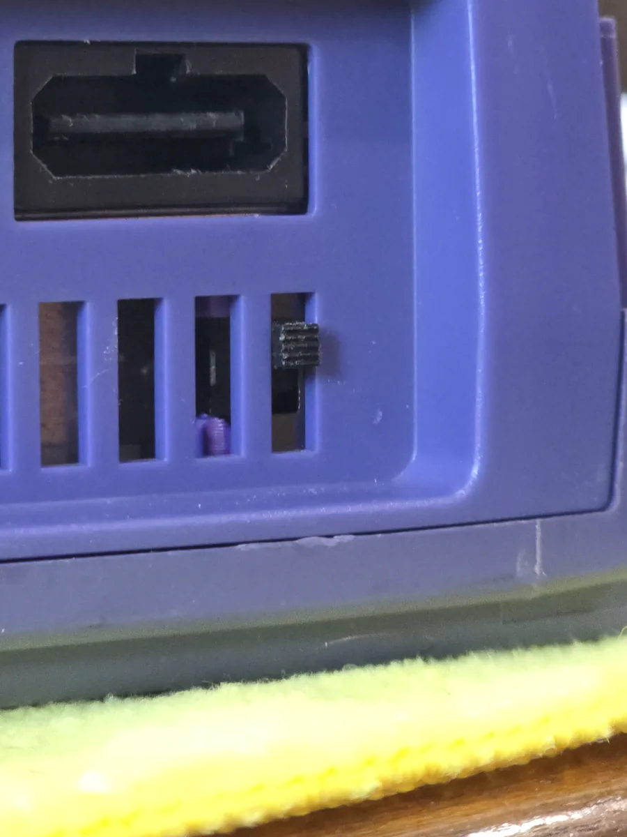Region switch installed on a GameCube